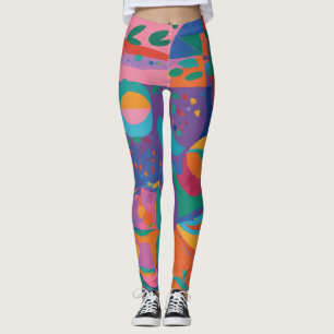 Leggings d'art Abstrait inspirés par Matisse
