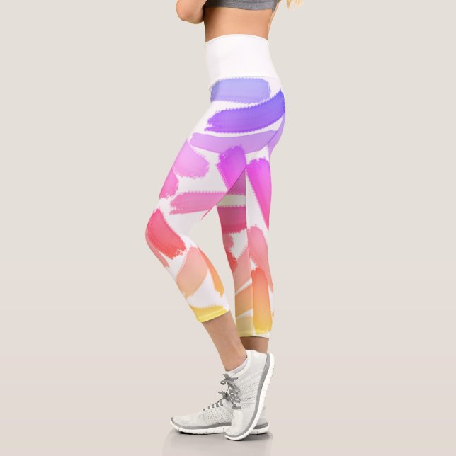 Leggings d'Art Capri Abstrait (Gauche)