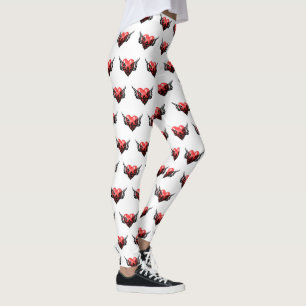 Leggings d'art de tatouage de coeur tribal