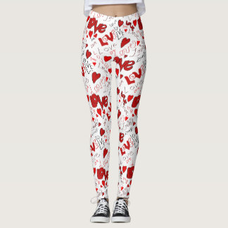 Leggings d'art de texte d'amour