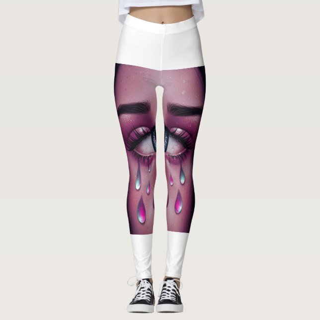 Leggings d'art des yeux de larmes 💧 👁️ (Devant)