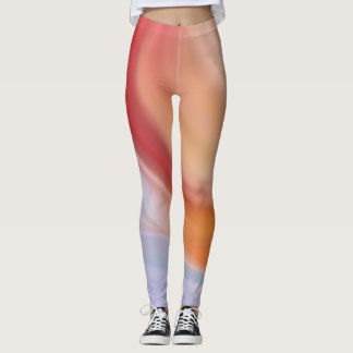 leggings d'art orange rouge violet vert