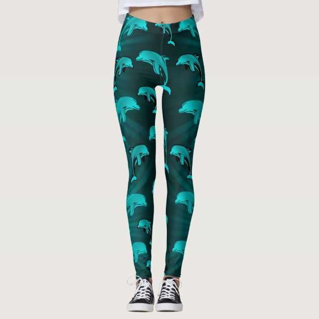 Leggings dauphin, poisson, nature, aquatique, design, belle (Devant)