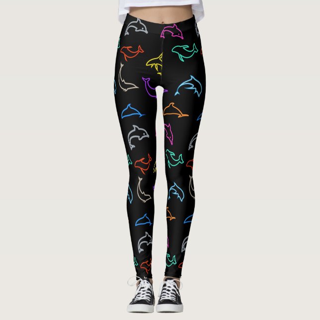 Leggings dauphins néon - (Devant)