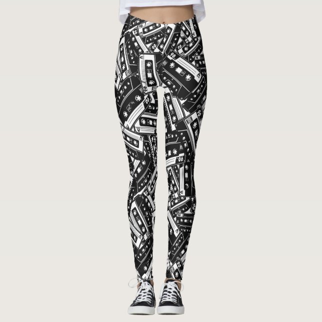 Leggings de bande de cassettes rétro (Devant)