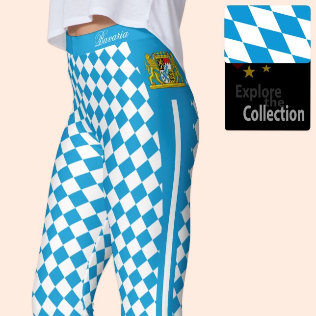 leggings de Bavière, mode premium, Drapeau bavaroi (Créateur téléchargé)
