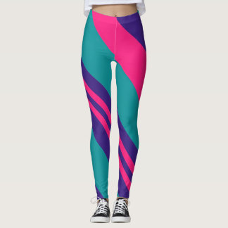 Leggings de bloc de couleur à tourbillon abstrait