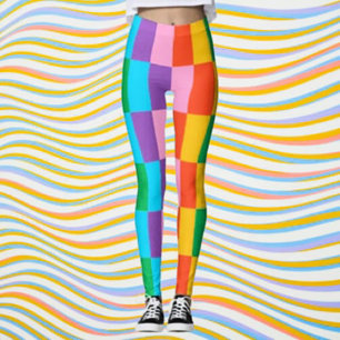 Leggings de blocs de couleurs Rainbow Steps - Styl