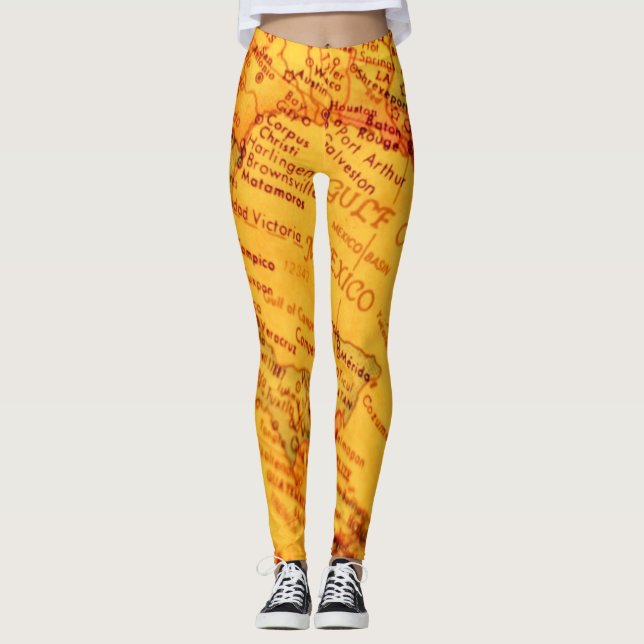 Leggings de carte vintage (Devant)