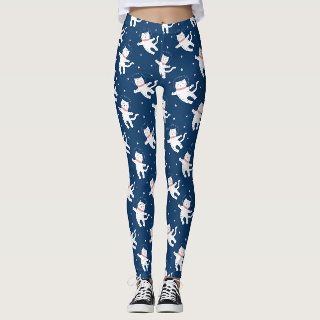 Leggings de chats spatiaux cool (Devant)
