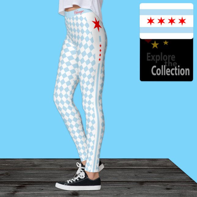 leggings de Chicago, mode premium, Chicago Flag (Créateur téléchargé)