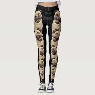 Leggings de chien Carlin pastel funky et amusant n
