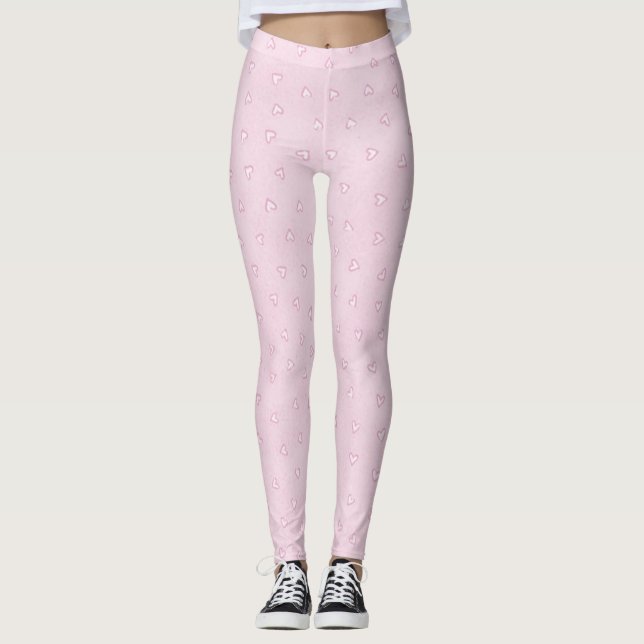 Leggings de coeur rose (Devant)