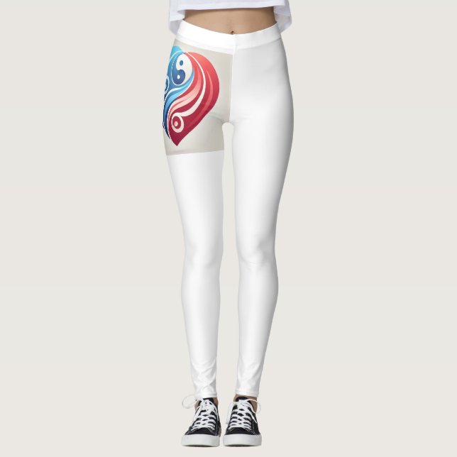 Leggings de coeur Yin Yang - Harmonie et équilibre (Devant)