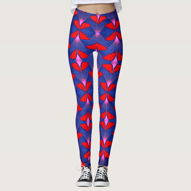 Leggings de conception 3D numérique colorés – Ajus (Devant)