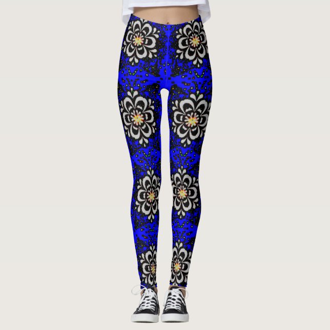 Leggings de conception 3D numérique colorés – Ajus (Devant)