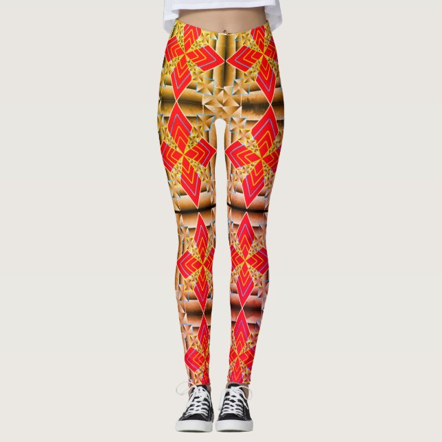 Leggings de conception 3D numérique colorés – Ajus (Devant)