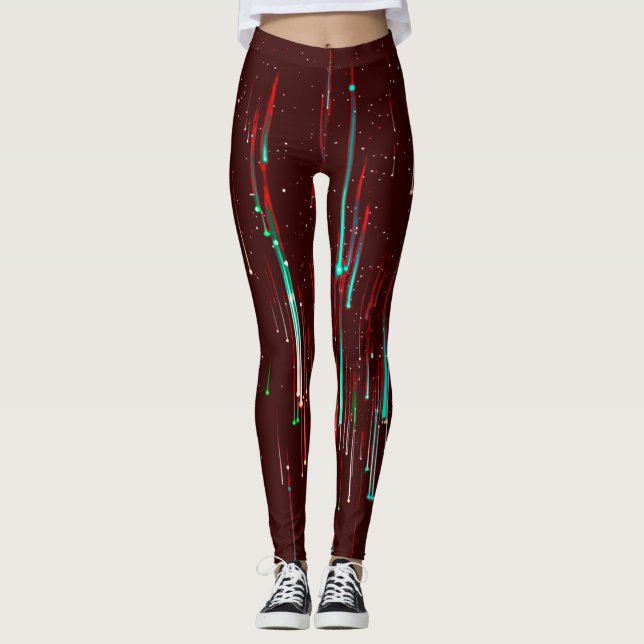 Leggings de conception 3D numérique colorés – Ajus (Devant)