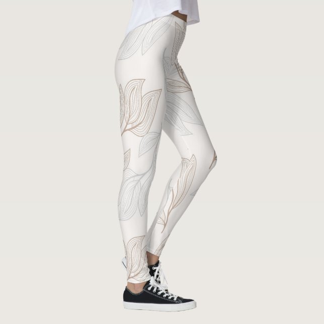 Leggings de conception Abstraite de feuilles biolo (Droite)