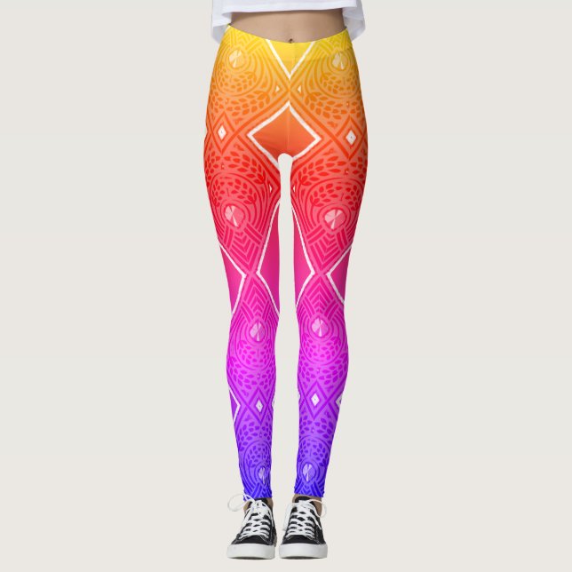 Leggings de conception numérique 3D colorés - Parf (Devant)