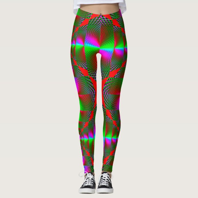 Leggings de conception numérique 3D colorés - Parf (Devant)