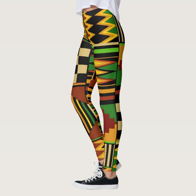 Leggings de conception tribale africaine Kente (Gauche)