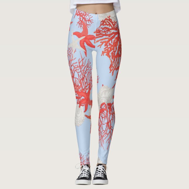 Leggings de corail de mer - Impression de luxe ins (Devant)