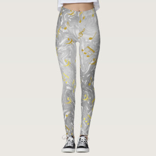 leggings de couleur argent et or notes élégantes