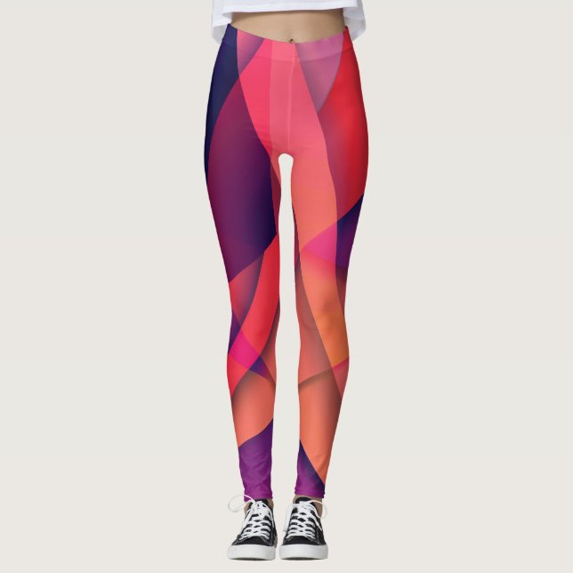 Leggings de couleur géométrique (Devant)