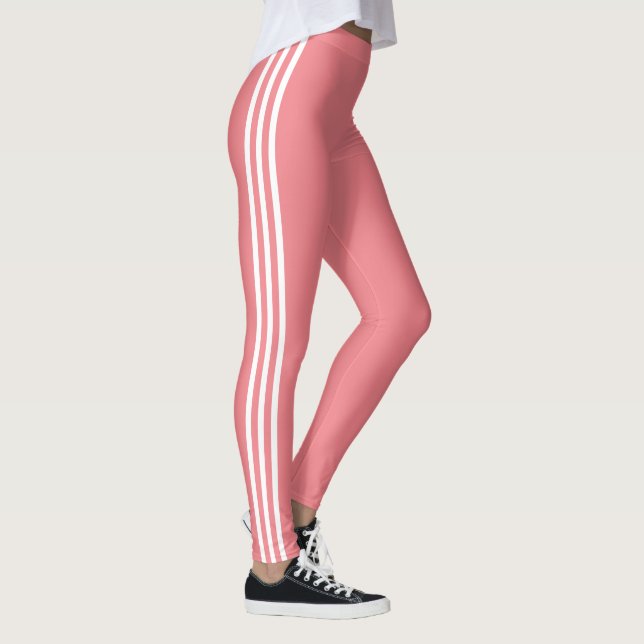 Leggings de couleur saumon avec rayure latérale bl (Droite)