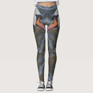 Leggings de cygnes blancs