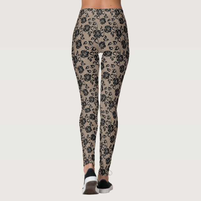 Leggings de dentelle noire Faux (Dos)