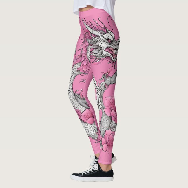 Leggings de dragon de fleurs (Gauche)