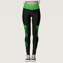 Leggings de dragon vert