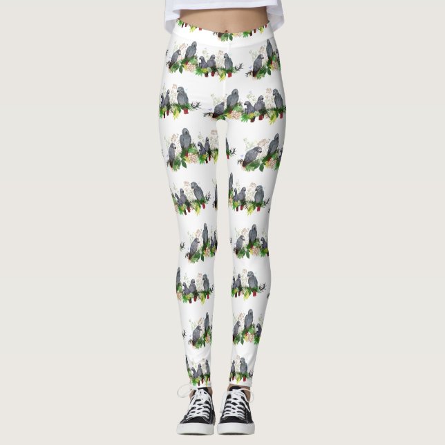 Leggings de fête pour perroquets gris africains (Devant)