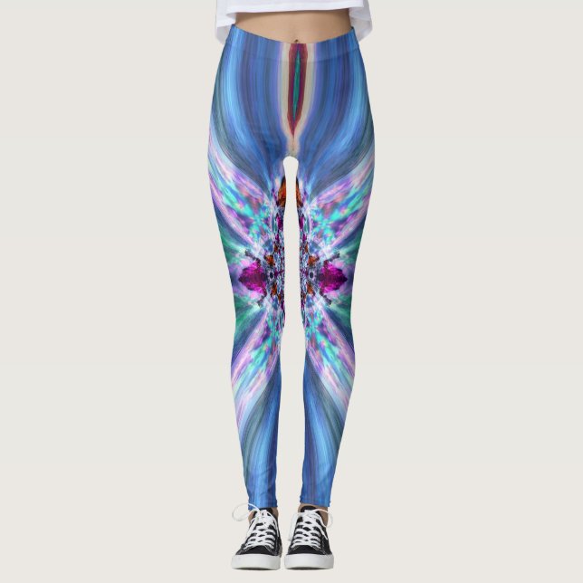 Leggings de feu à étincelles bleues (Devant)