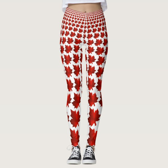 Leggings de feuille d'érable rouge du CANADA (Devant)