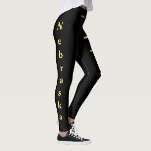 Leggings de fleur de l'État du Nebraska noir