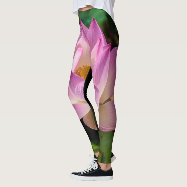 Leggings de fleurs de Lotus roses (Gauche)
