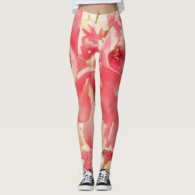 Leggings de fleurs de printemps de la province de  (Devant)