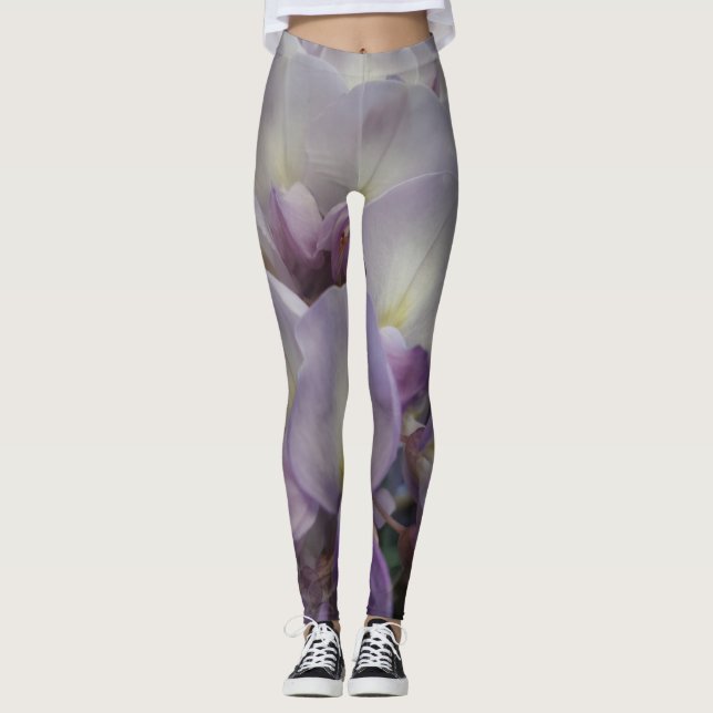 Leggings de fleurs violettes (Devant)