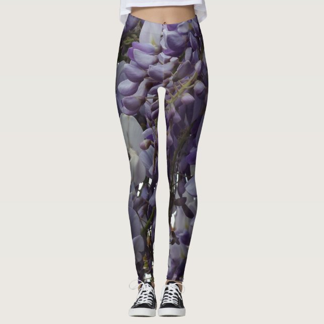 Leggings de fleurs violettes (Devant)