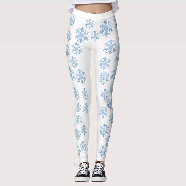 Leggings de flocon de neige d'hiver pour femmes (Devant)