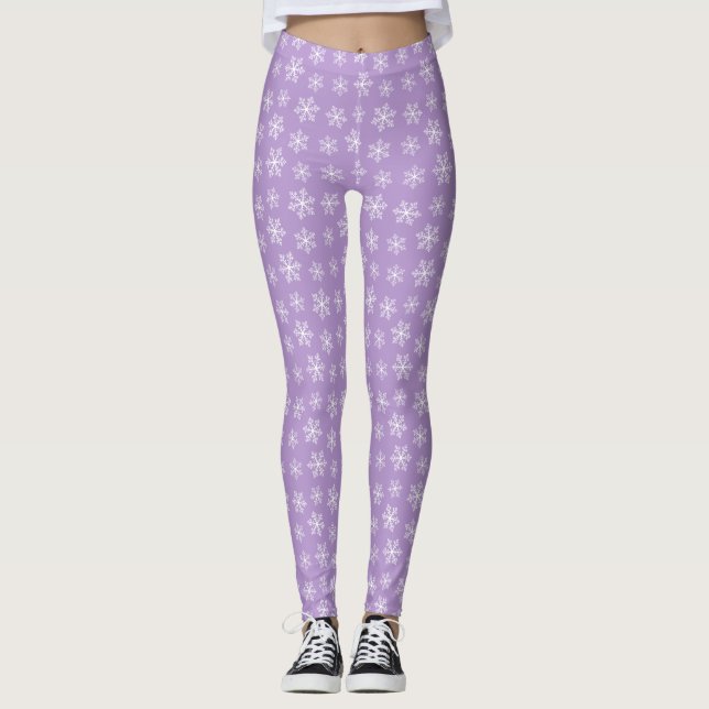 Leggings de flocon de neige pourpre (Devant)
