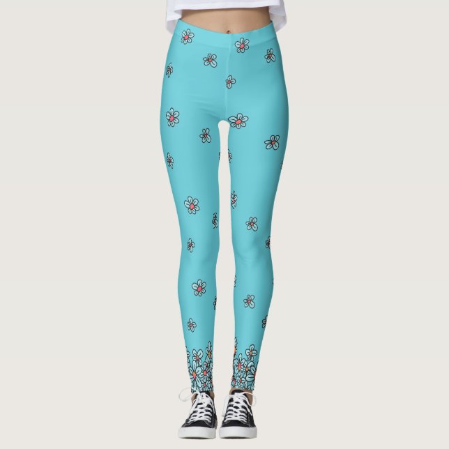 Leggings de flûte à fleurs (Devant)