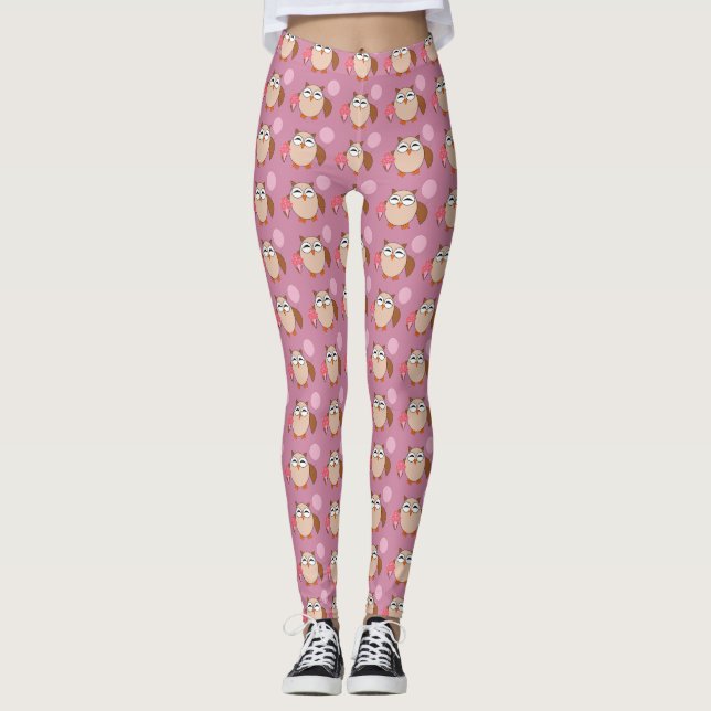 Leggings de hibou d'anniversaire (Devant)