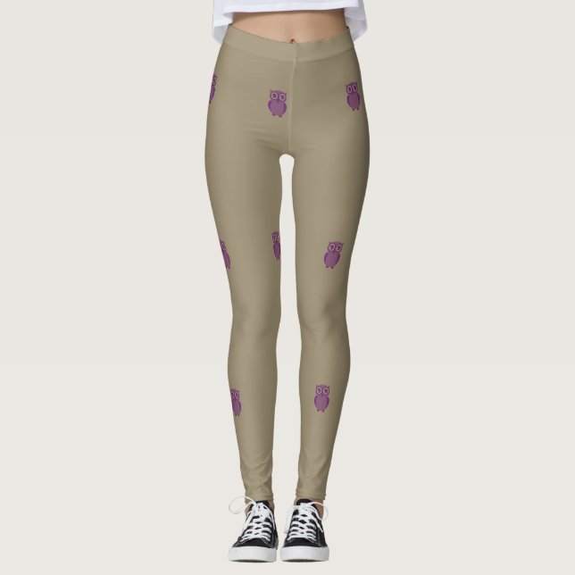 Leggings de hibou pourpre (Devant)