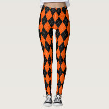 Leggings de Jacquard noir et orange