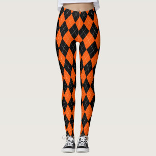 Leggings de Jacquard noir et orange