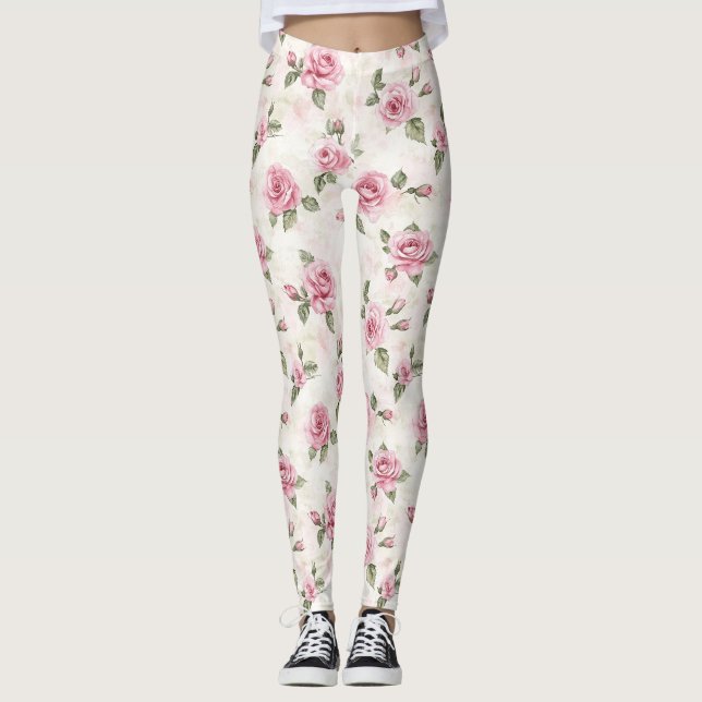 Leggings De jolies roses roses (Devant)
